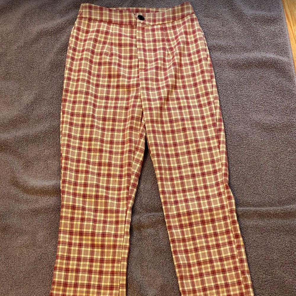 SHEIN Plaid Flare Pants